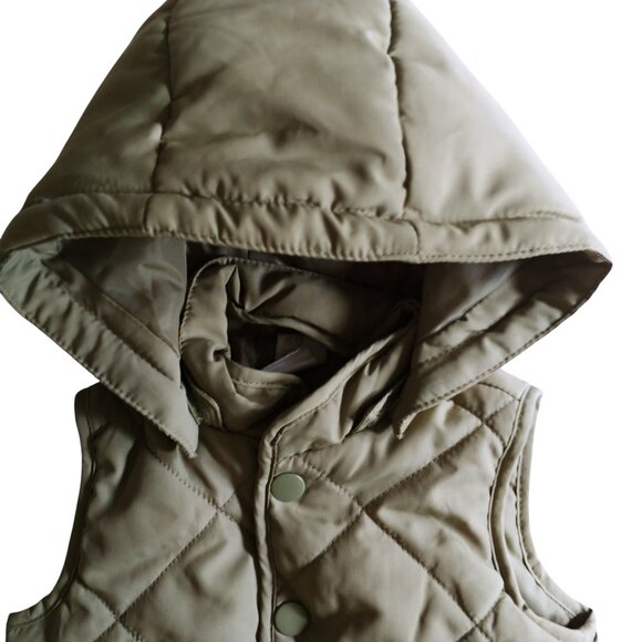 H&M Diamond-Stitched Quilted Vest Removable Hood 4-6 Months - Picture 2 of 13
